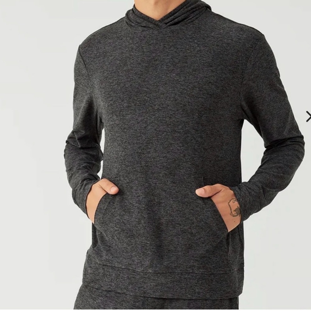 Outdoor Voices Cloudknit Hoodie Men L Charcoal Performance‎ Comfy Lightweight